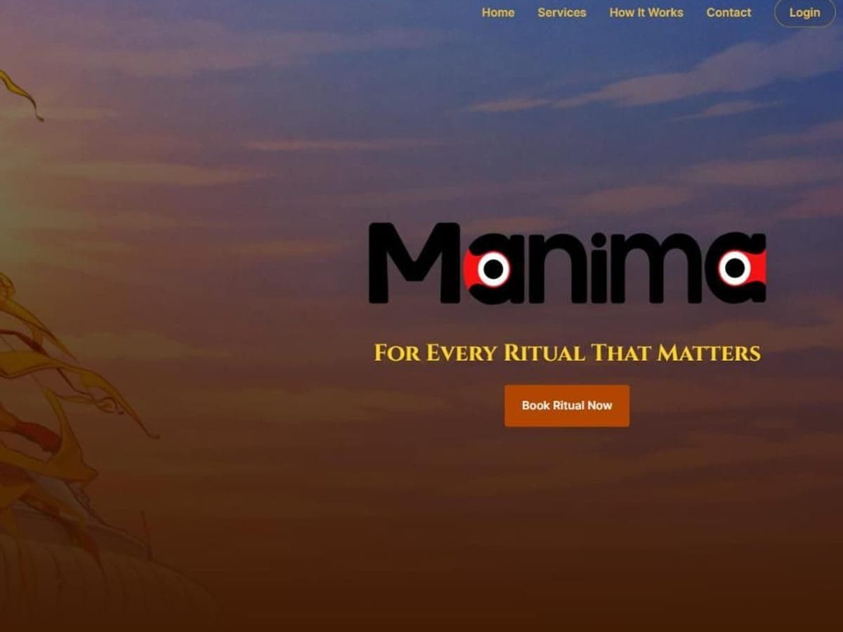 Manima Online landing page